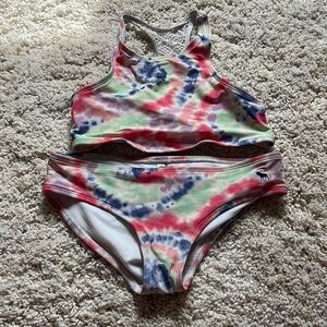 Abercrombie Kids tye die bikini set